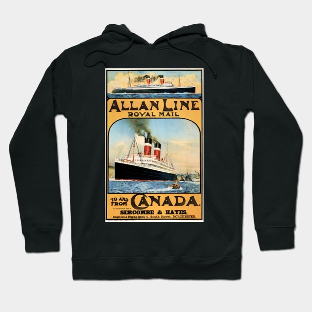 Allan Line Royal Mail To and From Canada Advertisement Vintage Steam Ship Hoodie by vintageposters